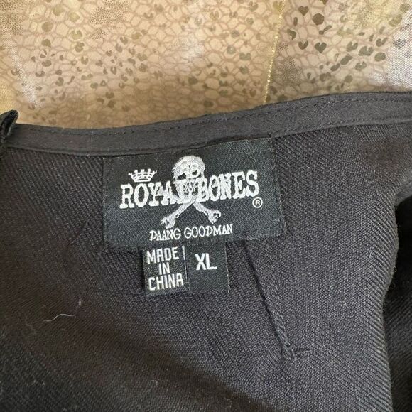 Hot Topic Royal Bones Daang Goodman Goth Punk Black Pleated Chain Skirt XL - Picture 7 of 10